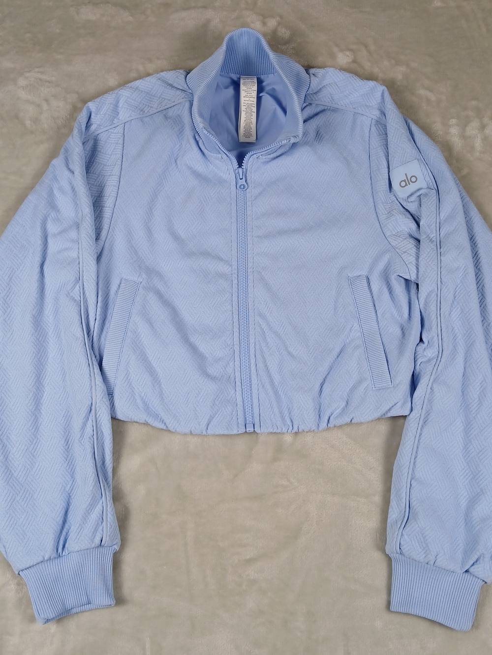 Alo Yoga Cropped Doubles Only Full Zip Jacket XS Women's Blue